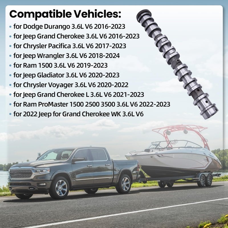 FuseRish 5047913AD Right Side Intake Camshaft Compatible with Dodge Durango Chrysler Jeep Ram 1500 3.6L 2016-2024, Replacement Part Numbers: 5047913AC 5047913AB 5047913AA - Image 3